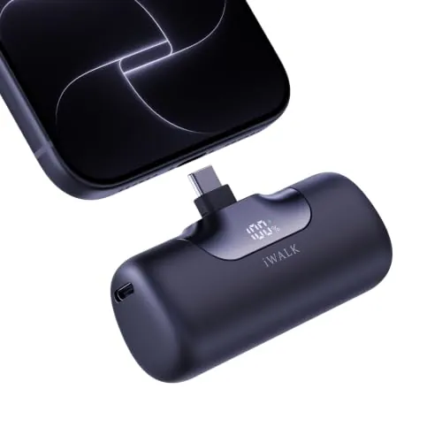 iWALK Power Bank Portátil 5500mAh de Nueva Generación - Cargador Rápido 22.5W USB-C,Batería Externa Compacta para iPhone 17/16/15 Plus/Pro MAX,iPad,Samsung Galaxy S25/S24/S23 y Dispositivos Android