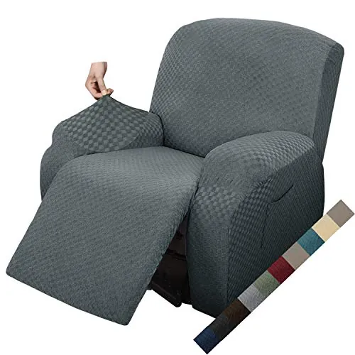 MAXIJIN Funda de Sofá Reclinable de 1 Plaza, Protección de Sofá Extensible, Fundas, Funda de sillón (Gris Oscuro)