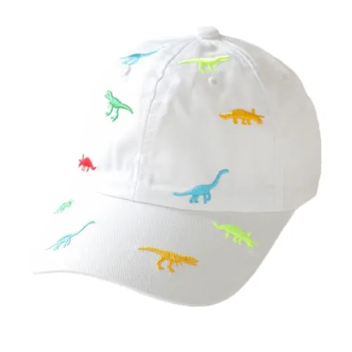 gorra de béisbol para niños y niñas, bordado de dinosaurio, ajustable, deportiva, de algodón, protección UV, para verano y otoño, para 2-6 años