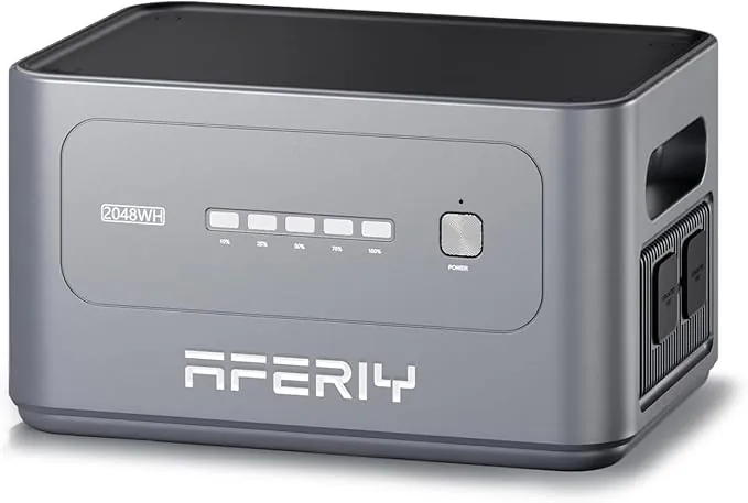 AFERIY Batería De Expansión Compatible Con La Estación De Energía Portátil P280, Batería Portátil De 2048 Wh, 1x P280 Puede Admitir Un Máximo De 4 Baterías Adicionales Paralelo a 10 240 Wh