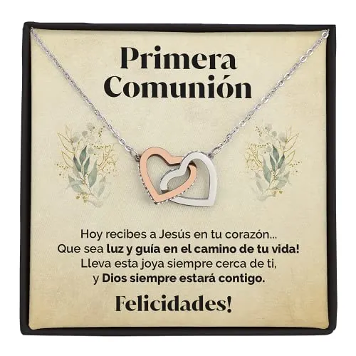 SOFIA FERRER Regalos Para Primera Comunión, Collar Plata 925, Regalo Niña 8 A 12 Años, Colgante Corazones Plata De Ley, Ideas Regalo Comunión Niña Originales