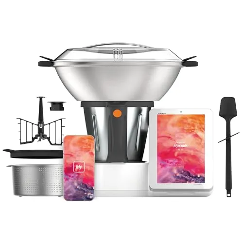Taurus Mycook Next - Robot de Cocina con wifi, pantalla XXL, cocina por voz, inducción, cocción lenta o alta temperatura, sous-vide, 30 funciones, 2000W, jarra 3.75L, app mycook + accesorios