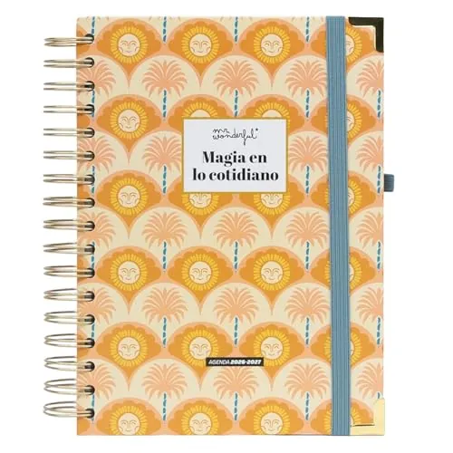 Mr. Wonderful - Agenda escolar 2026-2027 Diaria con Espiral y Pegatinas – Planificador Diario Completo Septiembre 2026 a Agosto 2027 con Extras y Organización – Magia en lo cotidiano