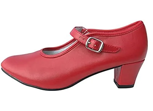 Dysmad Costumizate! Zapatos de Baile Flamenco con Diferentes Tallas Desde niña a Mujer. Precioso Color Rojo Talla 36