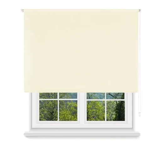 MERCURY TEXTIL- Estor Enrollable Opaco, Blackout (Beige, 120x180cm)