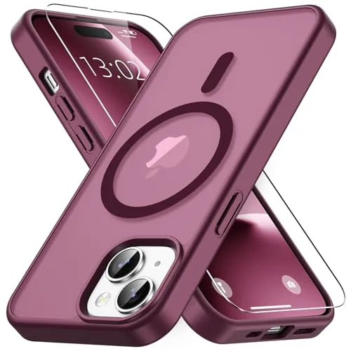 Vansdon Funda Magnética para iPhone 15-Burdeos