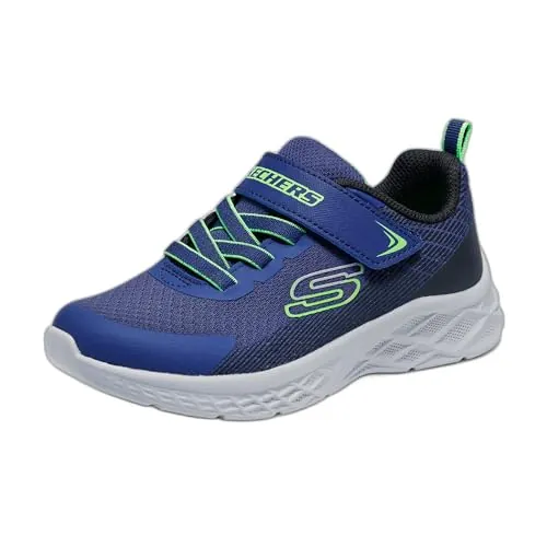 Skechers Boys, Zapatillas Unisex niños, Navy Textile Synthetic Black Lime Trim, 37 EU