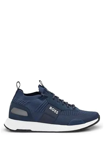 BOSS Hombres Titanium_Runn_knst_N Sneaker Azul 43 EU