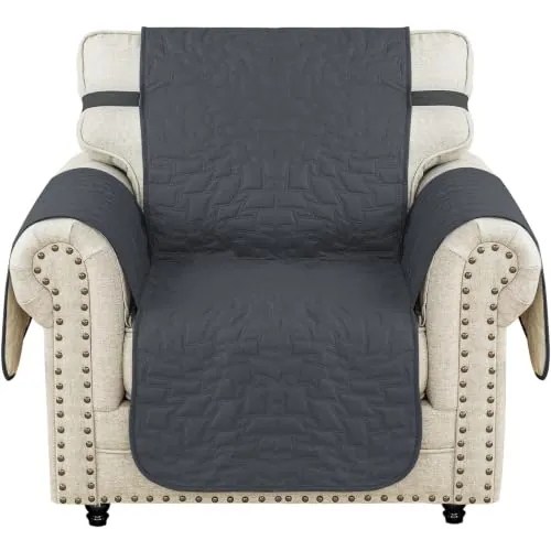 Ystyle Funda Sofa 1 Plaza, Fundas Sofa Ajustables, Gris Oscuro