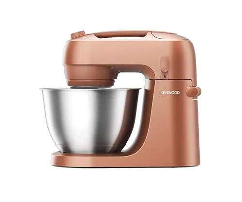 Kenwood Go KZM35.000RD, Amasadora con Diseño Compacto y Bol de 4L, 3 Accesorios para Mezclar, 6 Velocidades, 30cm de Alto y Asa para Transportar, Potencia 800W, Arcilla Roja