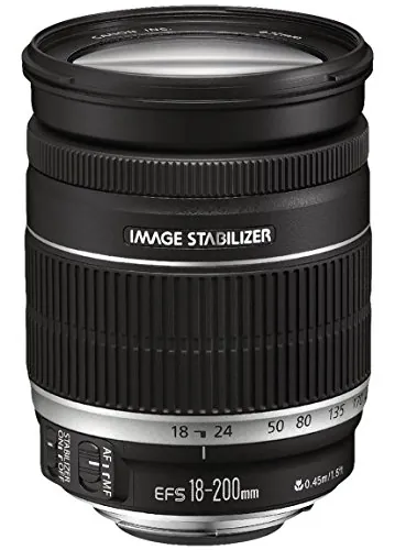 Canon Objektiv EF-S 18-200mm F3.5-5.6 IS Zoomobjektiv Lens für EOS (72mm Filtergewinde, Bildstabilisator, Autofokus) schwarz