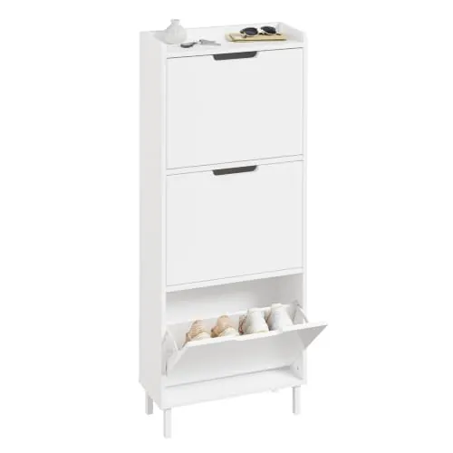 SoBuy Zapatero Estrecho con 3 Solapas 50x19x129cm para recibidor