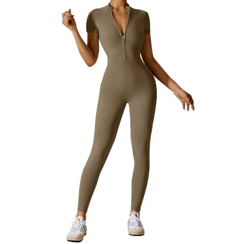 Litthing Mono de Yoga Mujer Ropa Deportiva con Cremallera Manga Larga Sexy