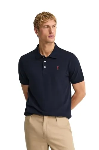 Polo Club - Polo Manga Corta Hombre | 100% Algodón Piqué | Logo Bordado | Regular Fit | Combina con Chinos o Vaqueros | Polos Vestir Verano, Azul Marino, XXL, Algodón