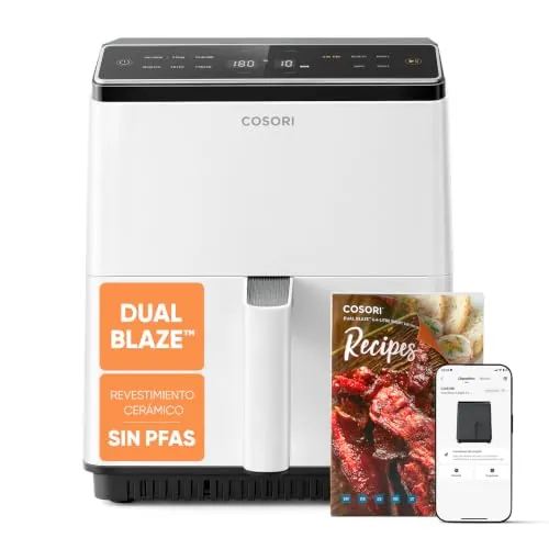 Cosori Freidora de Aire Dual Blaze 6,4L, Doble Resistencia, 11 Modos, WIFI