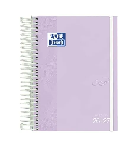 Oxford Touch, Agenda 2026 2027, Día por Página, Tapa Extradura, 12x18 cm, Español, Color Lavanda