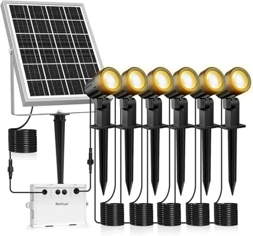 MEIHUA Luces Solares LED Exterior Jardin 2700K Blanco Cálido