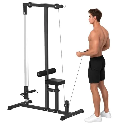 HOMCOM Máquina de Musculación Jalón al Pecho Polea 107x120x190 cm Negro