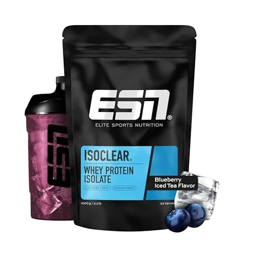 ESN ISOCLEAR Whey Isolate Protein Powder, Cereza fresca, 1000 g, Proteinlimo con delicioso sabor afrutado, Whey claro - made in Germany