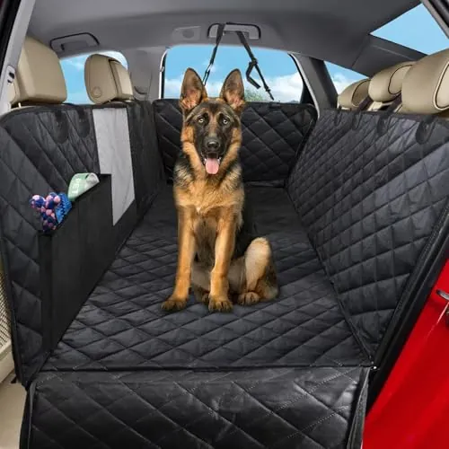 4 en 1 Funda Coche Perros Asiento Trasero, Cubre Asientos con Ventana Protector Lateral, Impermeable Antideslizante, SUV, Camiones (137 x 147 cm)