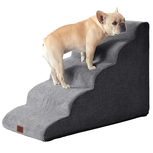 EHEYCIGA Escalera para Perros Pequeños 5 Peldaños, Gris