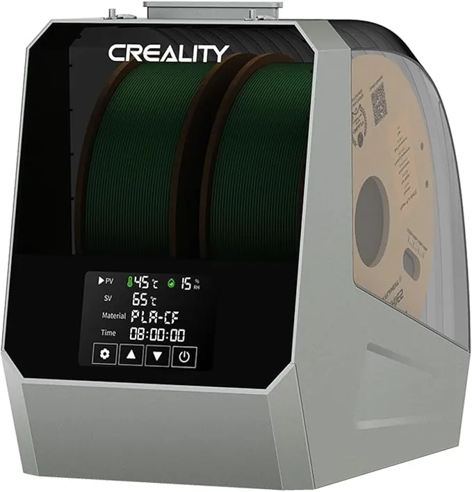 Creality Space PI Plus - Secador de filamento, 2 bobinas, temporizador 48h, pantalla táctil 3,7'', calefacción PTC y circulación de aire caliente 360° para 1,75/2,85mm PLA PETG ABS TPU nailon