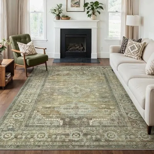 GENIMO Alfombra Salon Sin Peluche,Alfombra Cocina Lavable Antideslizante,Alfombra Pasillo de Dormitorio,Alfombra Silla Escritorio,Comedor,Boho,160x230 cm