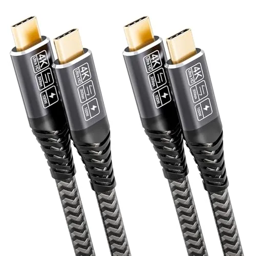 CAKOBLE Cable USB C 2m,[2 Pack] 100W Cable USB C 3.2 Gen2 20 Gbps Cable Tipo C Carga Rápida,Cable USBC Vídeo 4K@144Hz Compatible Thunderbolt 4/3 pertain iPhone 16, MacBook iPad Pro, S25/S24