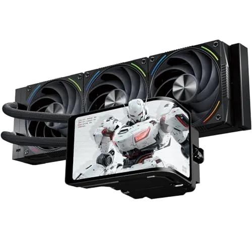 TR-Thermalright Wonder Vision 360 Turbo ARGB Black - Pantalla curvada 3D de 6,67 pulgadas con resolución de 2400 x 1080, magnético, 360 mm, color negro, para AM5, LGA1851/1700