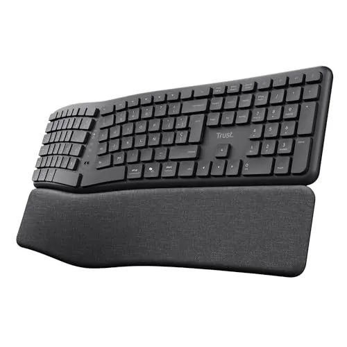 Trust Arvia Teclado Ergonómico Inalámbrico QWERTY Español, Negro