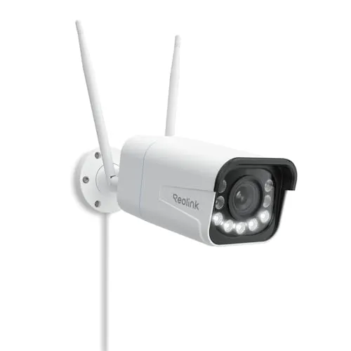 Reolink 4K Camara Vigilancia WiFi Exterior, Zoom Óptico 5X, Detección de Persona/Vehículo/Animale, Cámara Exterior de Seguridad IP67, Visión Nocturna, Wi-Fi 6 2,4/5GHz, Audio Bidireccional, RLC-811WA
