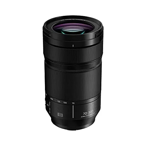 Panasonic S-R70300E Teleobjetivo Compacto con Zoom para cámaras de Montura M4/3 (Focal 70-300 mm, Estabilizador Óptico O.I.S, Lumix S, F4.5-5.6 Macro, Resistente Polvo, Agua, Congelación) Negro