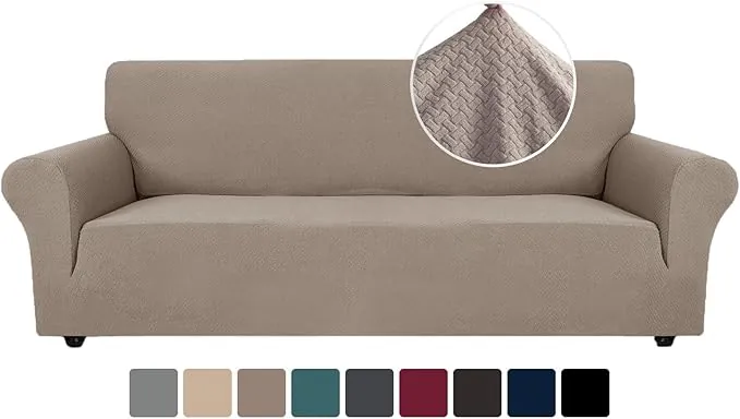 Ystyle Funda Sofa 4 Plazas, Ajustables Fundas Sofa Elasticas, Protector Sofa Gatos Arañazo y Perros Mascotas, Funda de Sofá con Reposabrazos Antideslizante Antimanchas Lavable, Arena
