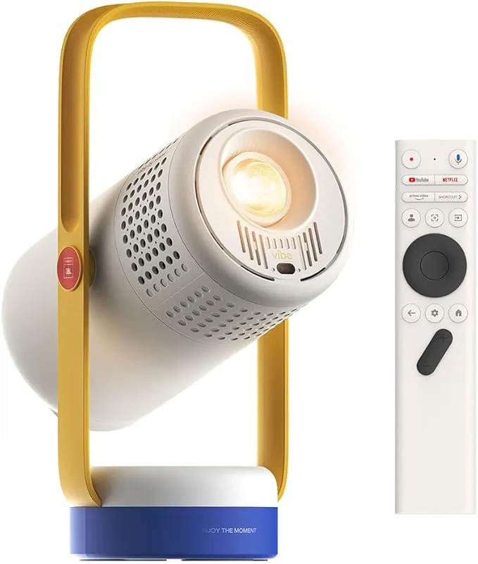 XGIMI Vibe One Batería integrada Proyector 1080p Inteligente Mini portátil, Google TV con Netflix, Sound by JBL, Soporte 160°, 1,2 h de Autonomía, WiFi, Bluetooth (Chispa Azul)