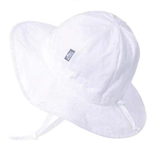 Jan & Jul Sombrero de Sol Veraniego Correa Ajustable para Infantes (Talla: 2-5 Años, Ojal Blanco)