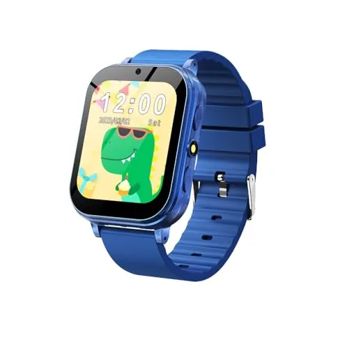 ABUBU SmartWatch para Niños y Niñas, Reloj Inteligente, Fasion, 3 a12 Años, 31 Juegos, Cámara, Grabadora, Calculadora, Despertador y HD Pantalla Táctil, Regalos para Niños y Niñas, Kids A18 (Azul)