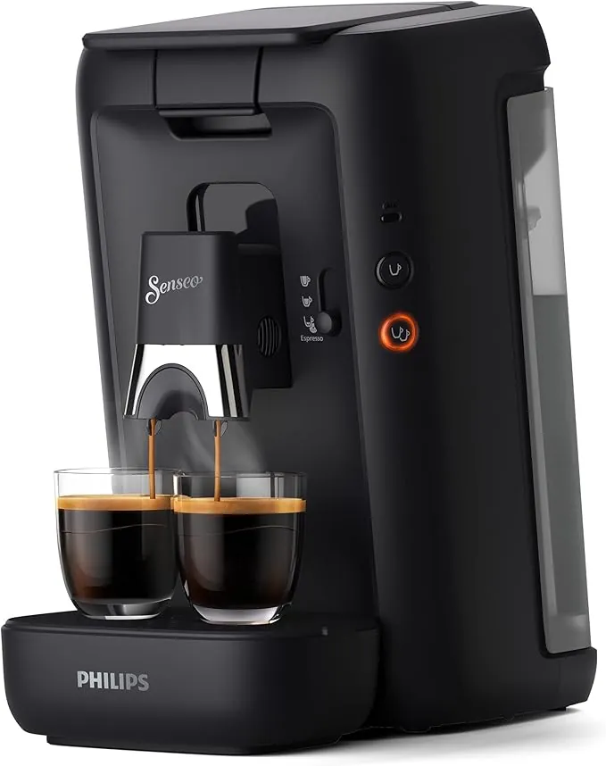 Philips Domestic Appliances Senseo Maestro Cafetera de cápsulas de café con función de memorización, depósito de agua de 1,2 litros, producto verde, color: negro (CSA260/60)