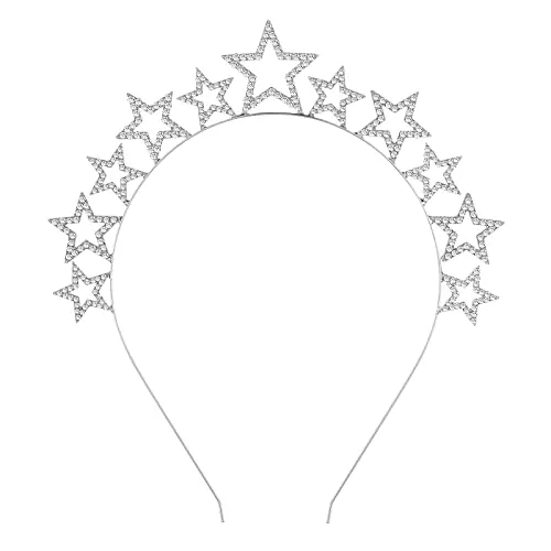 Sibba Juego de diademas de Navidad, diadema de cuerno de reno de Navidad con diamantes de imitación de Navidad, diadema con corona de cristal brillante, diadema de corona de Navidad, fiesta de