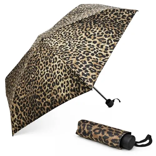 Éclatté Paraguas Plegable con 6 Varillas Reforzadas | Mini, Ligero y Resistente para Lluvia, Sol o Nieve | Ideal para Viaje o Uso Diario | Pack con Tote Bag de Algodón de Regalo (1, animal print)