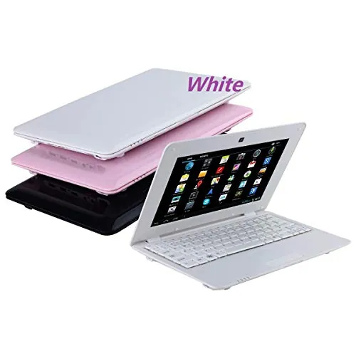 Bigmachine Portátil de 10 Pulgadas Android 6.0 Quad Core portátil Mini Netbook 8 GB WiFi Webcam Youtube Flash Ultra Delgado(Blanco)