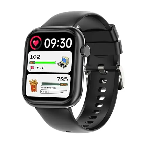 RLQA Reloj Inteligente Mujer Hombre, 1.83" Smartwatch para Android iOS Deep Gray