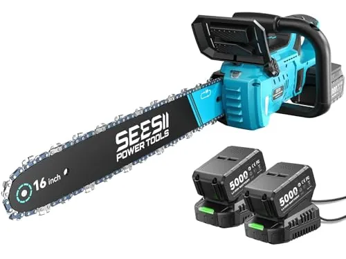 SEESII Motosierra Bateria 16 Pulgadas para Herramientas de Jardín - 2000W