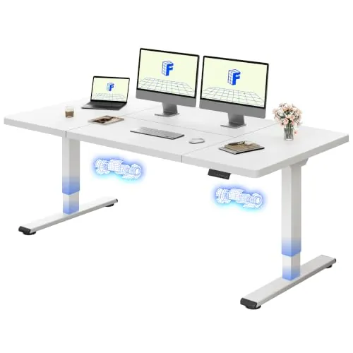 FLEXISPOT Escritorio Elevable Eléctrico 160x70, Doble Motor, 100kg carga | Mesa Elevable Altura Ajustable, 2 Motores, 100kg Capacidad, 4 Memorias, Anticolisión, Garantía 5 Años, Marrón