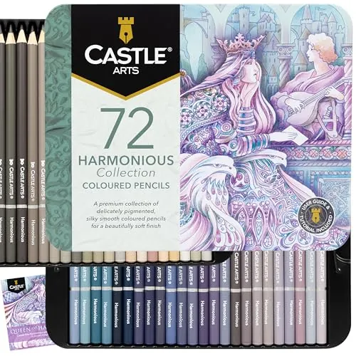 Castle Art Supplies Set de 72 Lápices de Colores Harmonious para Adultos