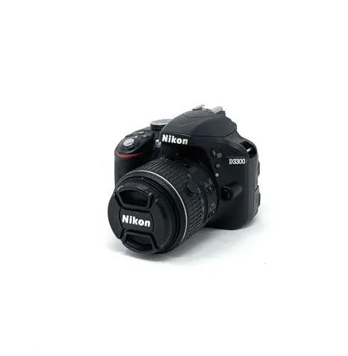 Nikon D3300 - Cámara réflex digital de 24.2 Mp (Pantalla 3", estabilizador óptico, vídeo Full HD), negro - kit cuerpo con objetivo Nikkor AF-S DX 18-55 mm f:3.5 VR II