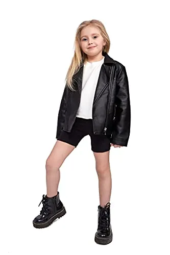 SOFTSAIL Leggings Niña Mallas De Ciclismo Algodón Corto Deportivo Danza Gimnástica Transpirable Y Cómodo Elástico Negro 5 años