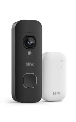 Blink Videotimbre 2K+ con pilas (últ. generación) | Vista de cuerpo entero | Audio mejorado | IP65 | Pilas de larga duración | Instalación sencilla | Módulo de sincronización básico incluido (negro)