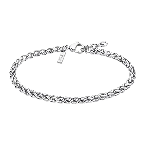 LOTUS STYLE Pulsera Hombre Acero Inoxidable 316L Brazalete de Diseño Sofisticado, Confortable y Resistente al Agua - Cadena - Pulseras Hombre - Plateada 205.00 mm LS2222-2/1 - Ideal para Regalo