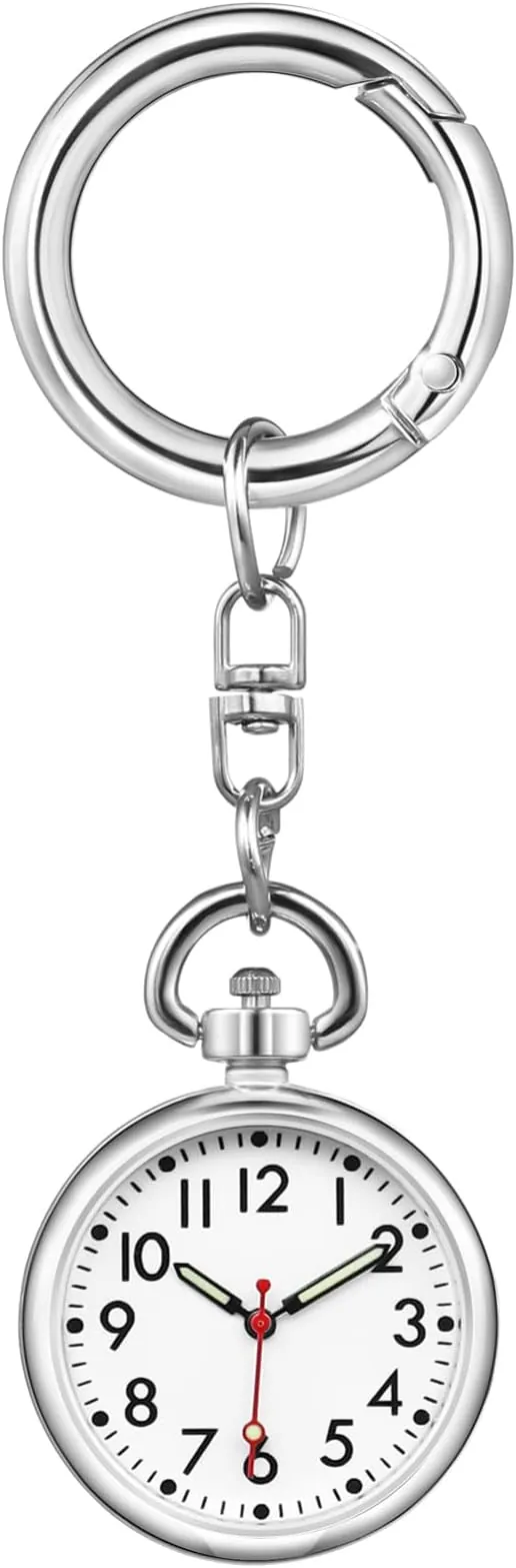 Reloj Llavero Reloj de Bolsillo Colgante Luminoso de Bolsillo Anillo de Llave de Bolsillo Redondo Llavero Estudiante Examen Temporizador para