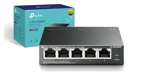 TP-Link TL-SG1005P - Switch Gigabit de 5 Puertos (4 PoE+), Plug & Play, QoS